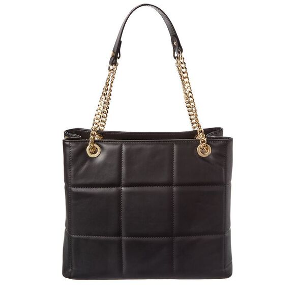 Persaman New York Briella Quilted Leather Tote, Black